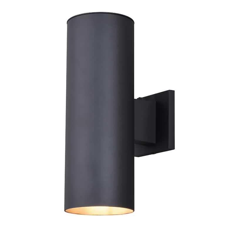 Chiasso Aluminum 2 Light Dusk to Dawn Black Contemporary Outdoor Wall Light