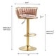 preview thumbnail 14 of 155, Velvet Upholstered Adjustable Bar Stool Swivel Counter Chair Set of 2
