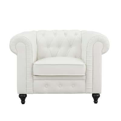 Everett Chesterfield Accent Chair - Luxurious Mid-Century Modern Comfort, Elegance & Serenity for Cozy Living Rooms