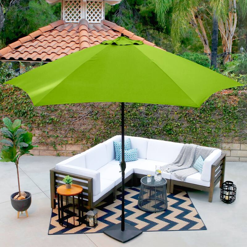 Astella Aluminum 11ft Crank Open Push Button Tilt Outdoor Patio Umbrella