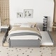 preview thumbnail 1 of 16, Simple Platform Bed Full Size Wood Bed Frame with Twin Trundle and 2 Drawers Suit for Kids Bedroom, No Box Spring Needed Grey Grey - Full