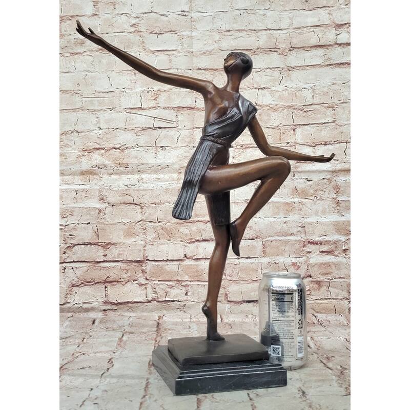 Bronze Art Deco Dancer Sculpture – Numbered Signed Elegant Ballerina Statue
