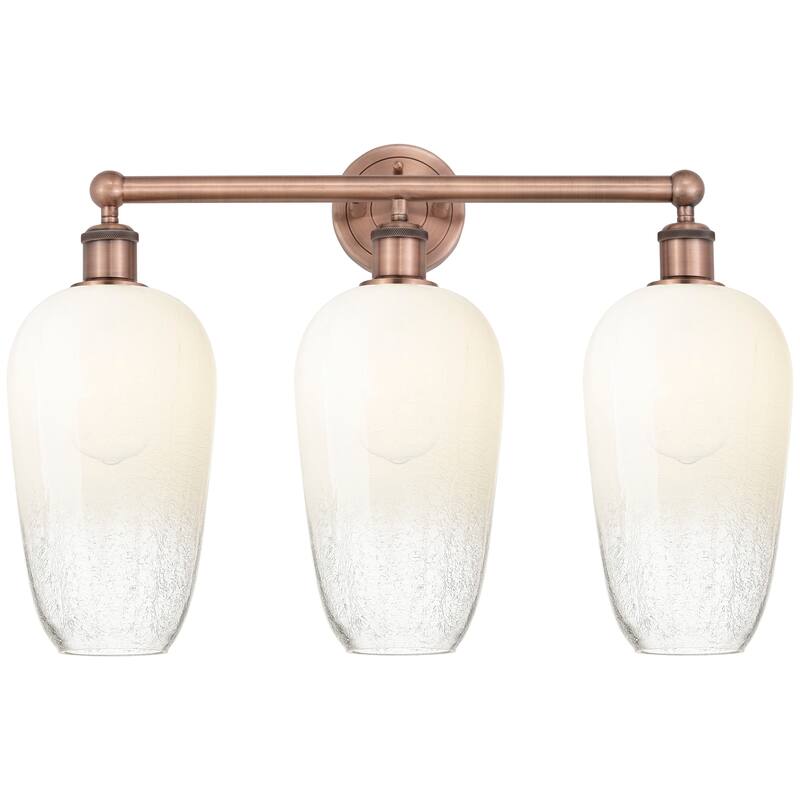 Innovations Lighting Endless Possibilities Edison - Brookhaven Flute - 3 Light 25" Bath Vanity Light - Antique Copper/Opal