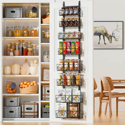 Over the Door Pantry Organizer 8Tier Adjustable Baskets - 5.51"D x 13.78"W x 65.16"H
