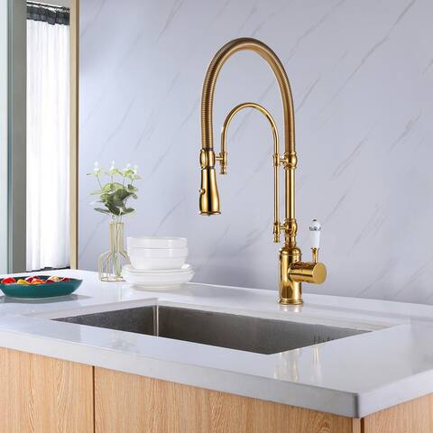 Luxury Pull Down Single Handle 360 Degree Kitchen Faucet Single Hole