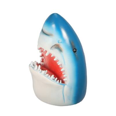 Resin White Shark Head Garden Art Statue