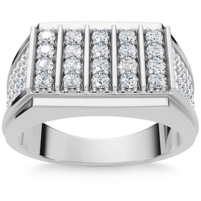 1Ct Men's Diamond Ring Gold Lab Grown