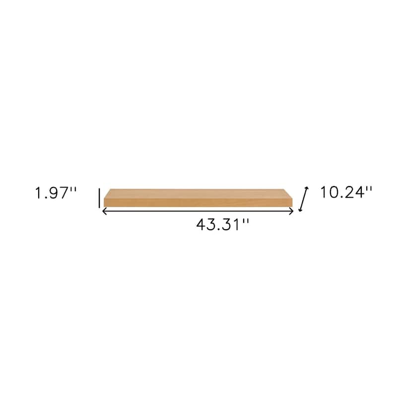 HomeRoots 75" Natural Wooden Wall Mounted Floating Shelf