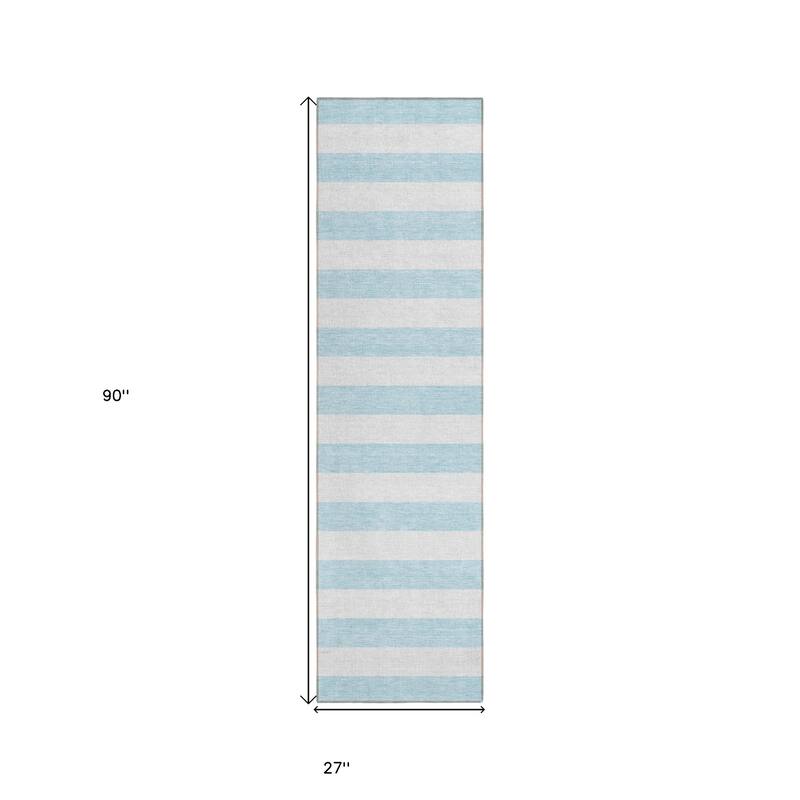 Alro Stripe Weather Resistant Classic Meets Modern Runner Outdoor Rug