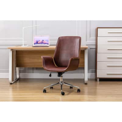 Porthos Home Nole Office Chair, PU Leather, Height Adjustable Seat