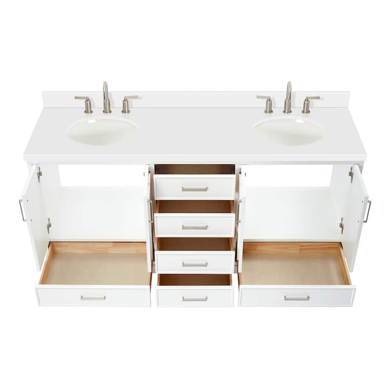 Ariel M073DWQOVO Stafford 73" Free Standing Double Basin Vanity Set