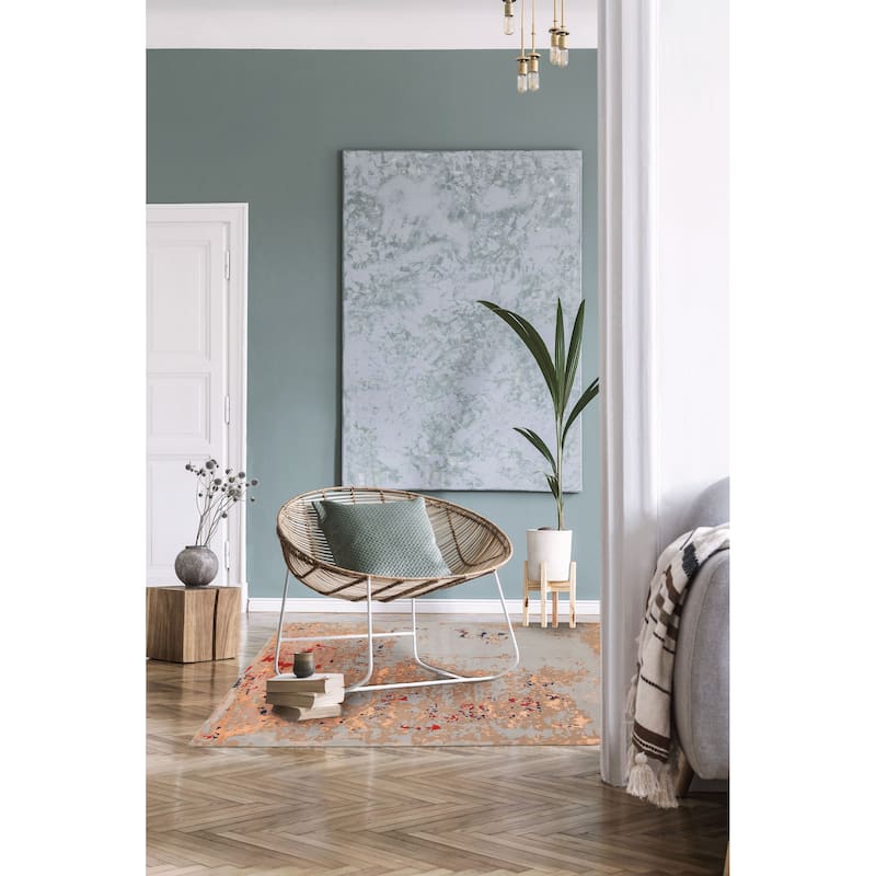 ECARPETGALLERY Hand-knotted Alma Light Blue Silk, Wool Rug - 8'1 x 10'1