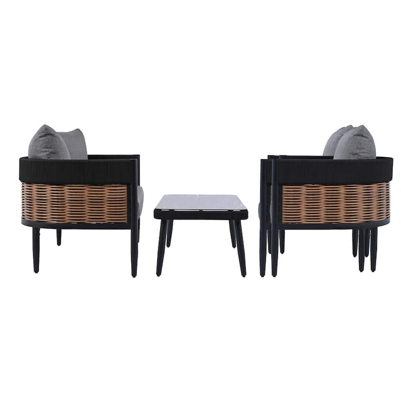 Safavieh Outdoor Living Harrison 4-Piece Set - 52"W x 28"D x 26"H