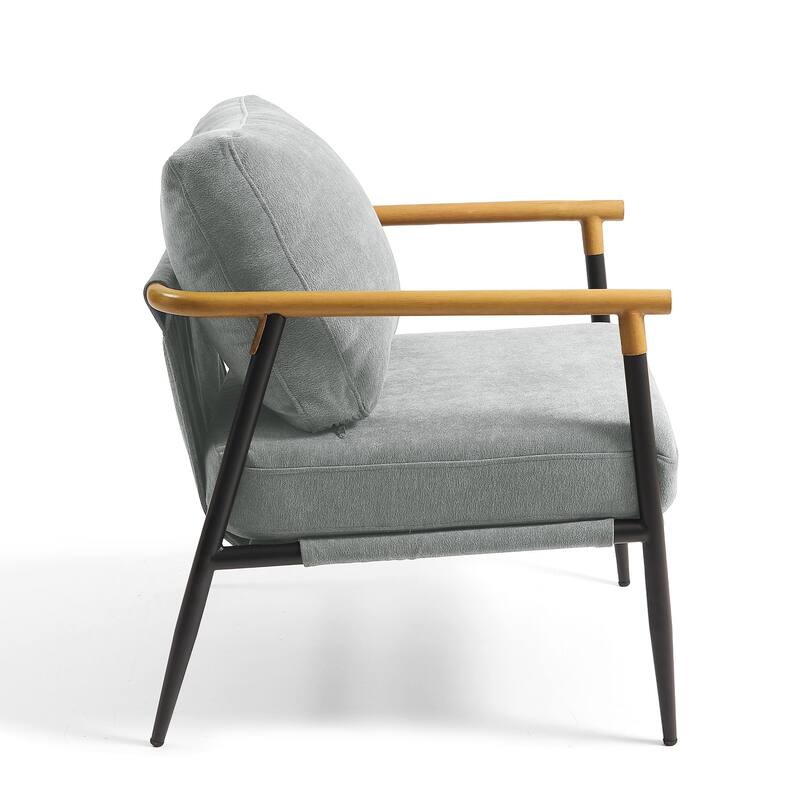 27" W Modern Upholstered Metal Frame Accent Chair