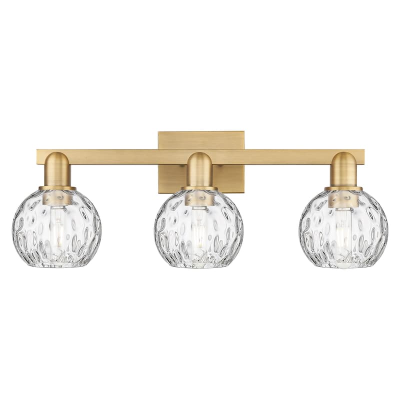 Innovations Lighting 716-3W-10-25 Athens Water Glass Vanity Athens - Brushed Brass / Clear Water Glass