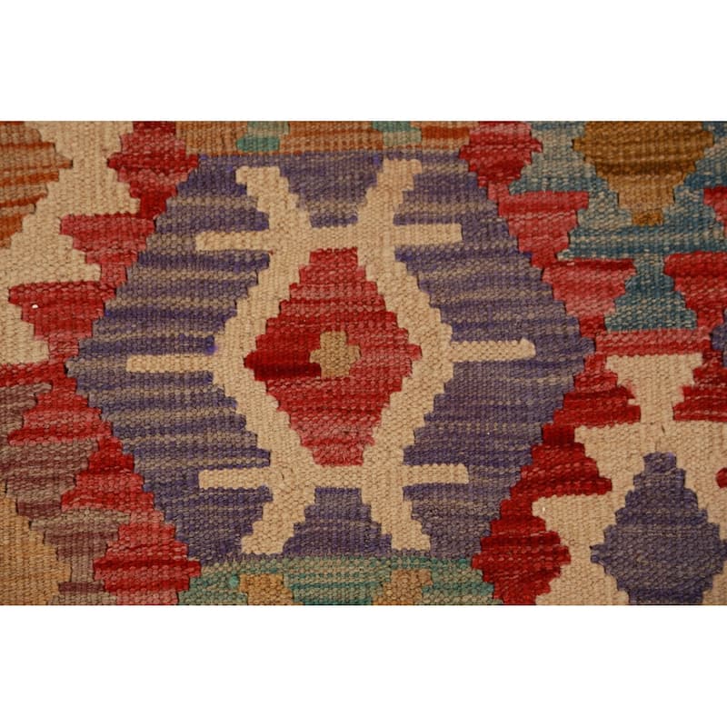 Geometric Kilim Oriental Large Rug Flatweave Living Room Wool Carpet - 10'1"x 15'10"