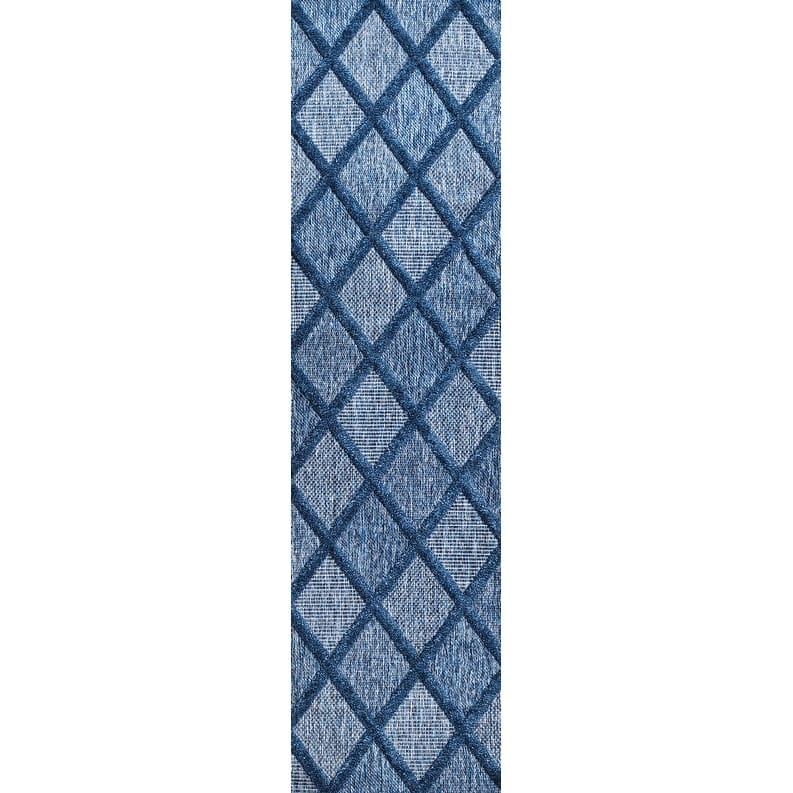JONATHAN Y Talaia Diamond Trellis Indoor/Outdoor Area Rug - 2 X 8 - Navy