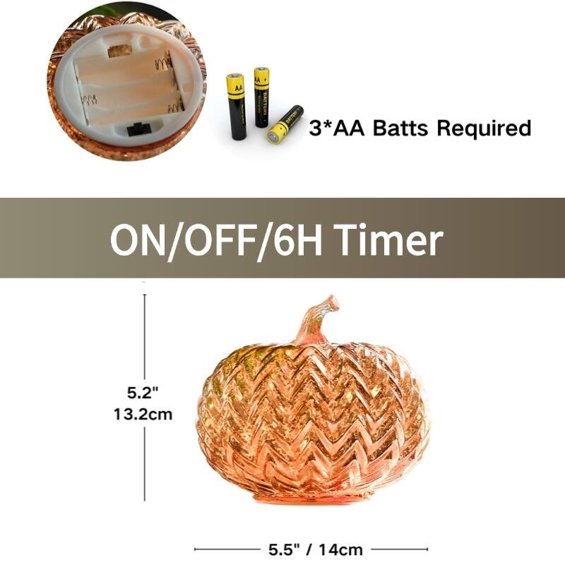 Mercury Glass Pumpkin Lights with Timer – Fall Halloween Table Decorations for Home & Thanksgiving Decor