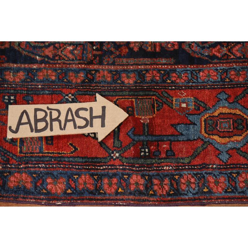 Hand Knotted Oriental 100% Wool Carpet Traditional All-Over Navy Blue & Blues Bidjar Area Rug - 17' 8'' X 6' 9''