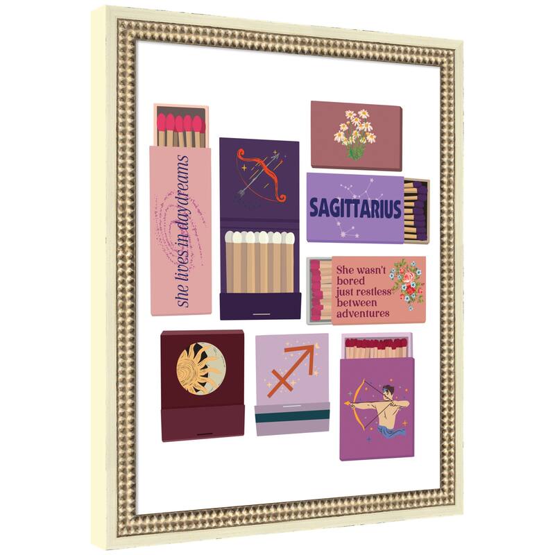 Kate and Laurel Sagittarius Matchbooks 14x18 FC by Megan Ryan Framed Wall Art Print