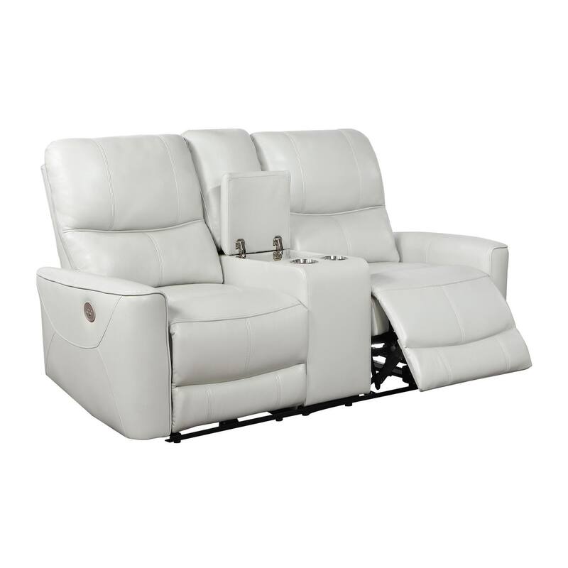 Denson Upholstered Power Reclining Loveseat with Console
