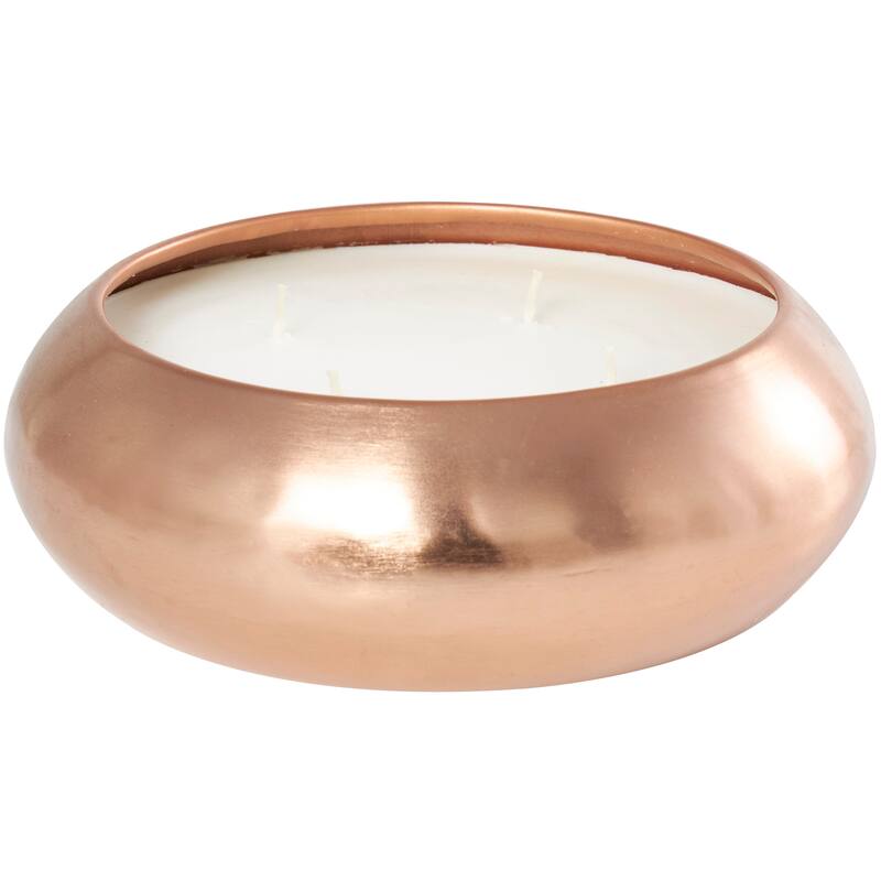 Copper Metal Tropical Breeze Scented Wide Wick Candle with White Wax