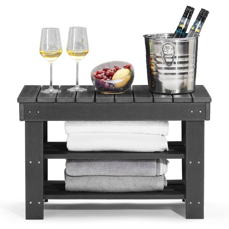 HDPE Outdoor Storage Bench Entryway Shoe Rack Patio Bench