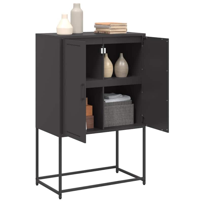 vidaXL Highboard Storage Side Cabinet Cupboard Living Room Furniture Steel - 26.9 x 26.9 x 42.1