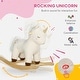 preview thumbnail 5 of 8, Rocking Horse, Plush Ride on Unicorn with Realistic Sound, Wooden Base, Toddler Rocking Horse for 2-4 Years, White