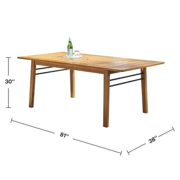 Contemporary Patio Wood Dining Table Eucalyptus Outdoor Dining Table
