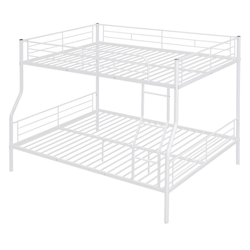 Full Over Queen Metal Bunk Bed with Steel Slat Support Easy Assembly ...