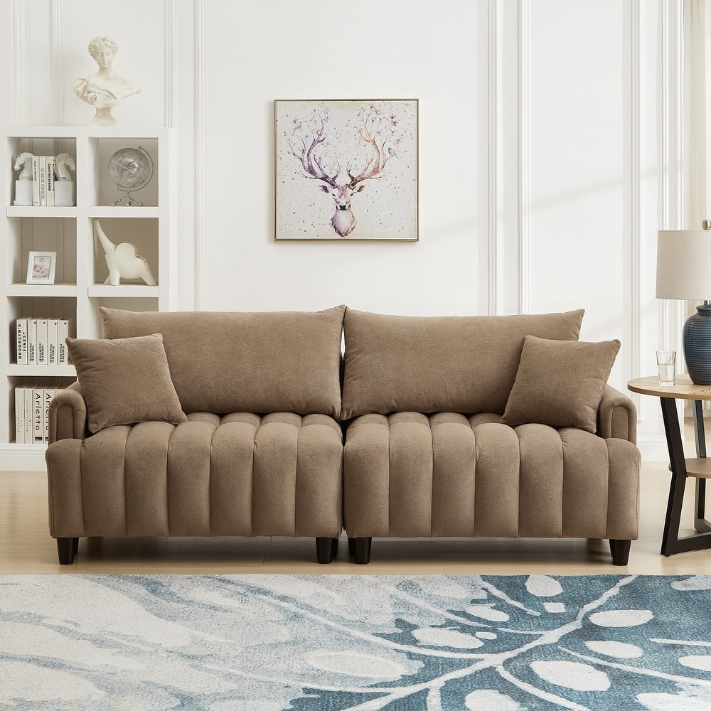 Futon Loveseat Couch Convertible into Sleeper Sofa Bed with Hidden Storage and Adjustable Backrest, Modern Loveseat Sleeper