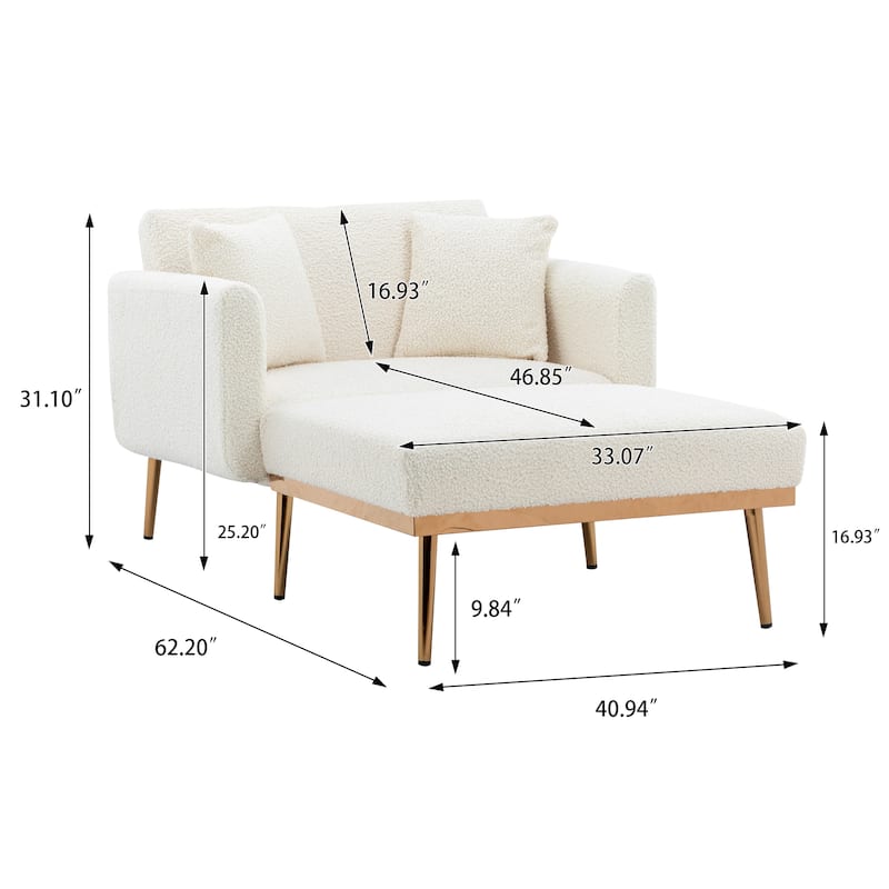 Clihome Upholstered Chaise Lounge