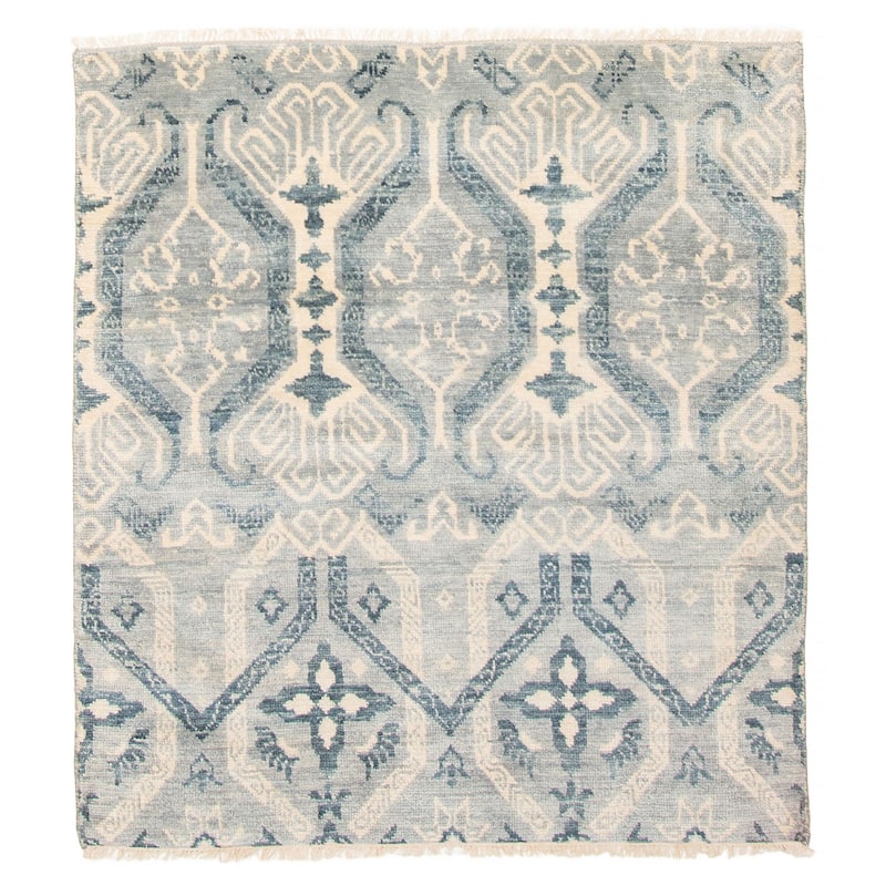 ECARPETGALLERY Hand-knotted Mystique Grey Wool Rug - 4' 9" x 5' 2" - Grey - 4' 9" x 5' 2" - Square
