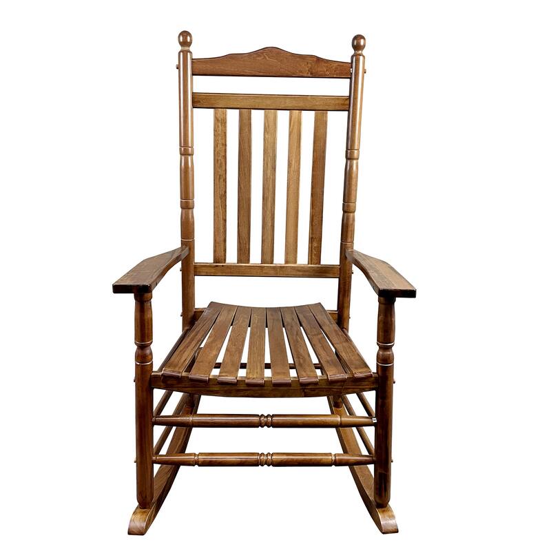 Balcony Porch Adult Rocking Chair with Wide Seat and Armrest
