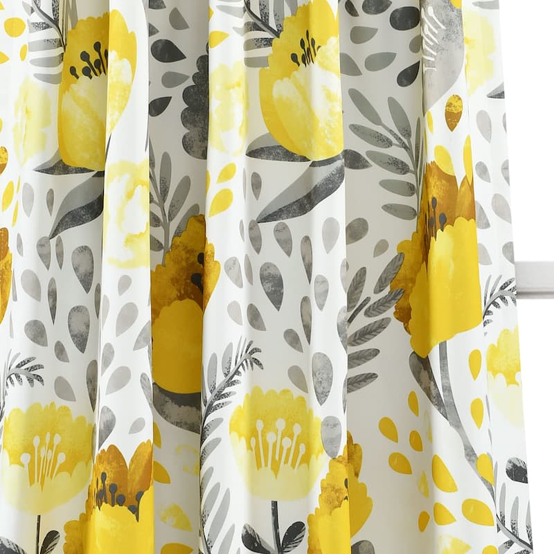 Porch & Den Egger Poppy Patterb Room Darkening Curtain Panel Pair