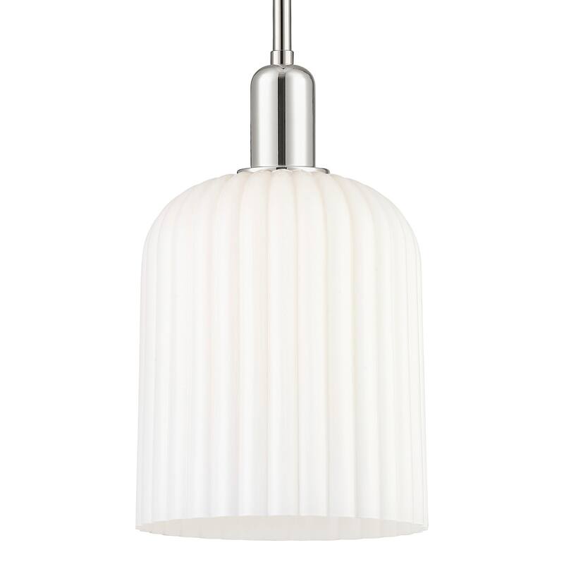 Innovations Lighting 716-1S-G559-8GWH Bridal Veil 8" Wide Mini Pendant - Polished Nickel