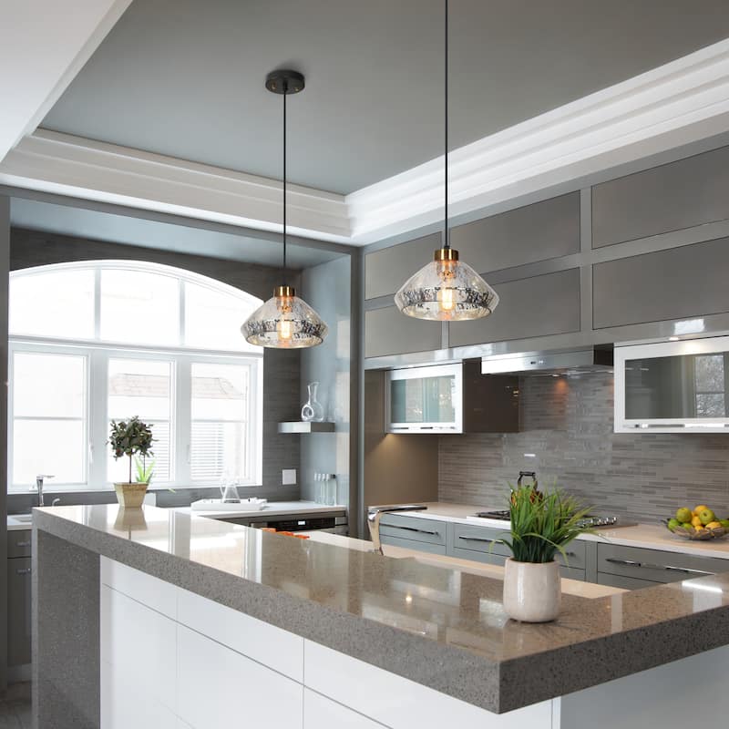 Flyn Modern 1-Light Mercury Glass Kitchen Island Pendant Lights