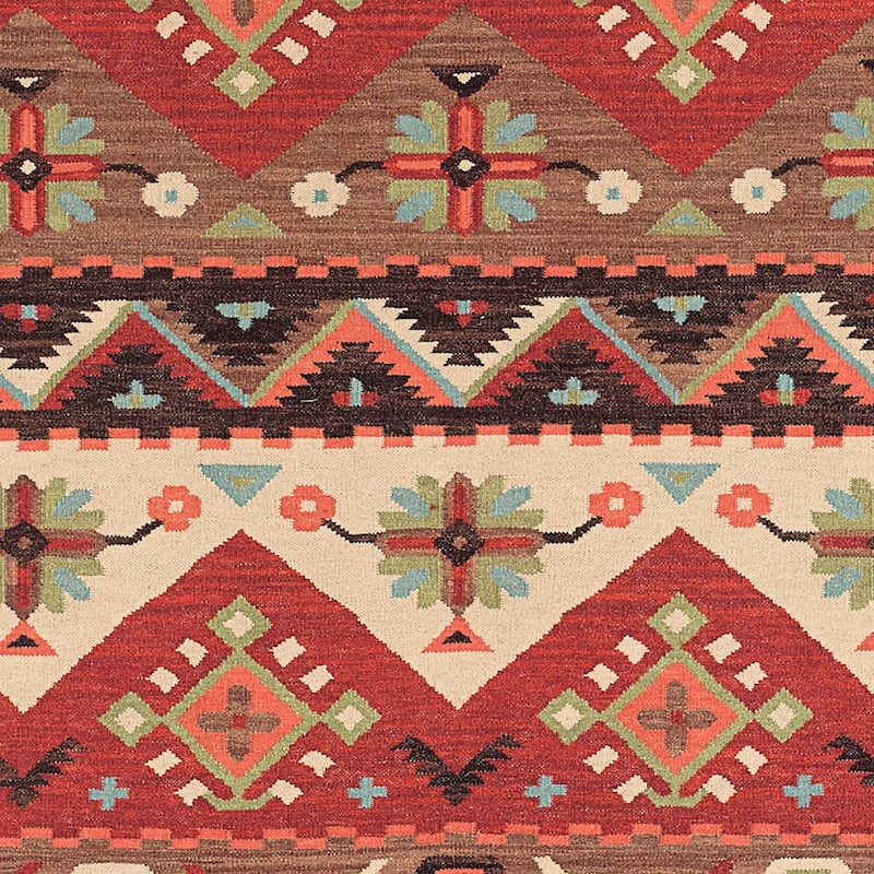 Livabliss Louise Handmade Southwestern Wool Flatweave Area Rug