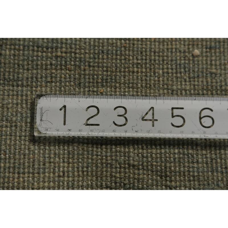 Solid Gabbeh Oriental Rug Handmade Solid Green Wool Carpet - 3'4" x 4'10"