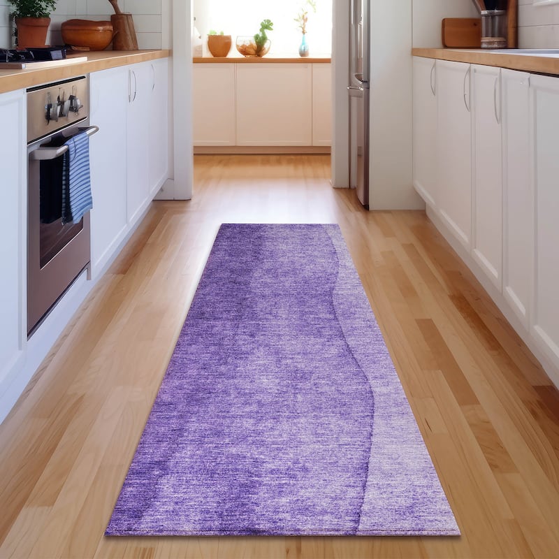 Premium Washable Super Soft Ombre Stripes Mayfield Rug - Purple - 2' 3" x 7' 6" - Runner