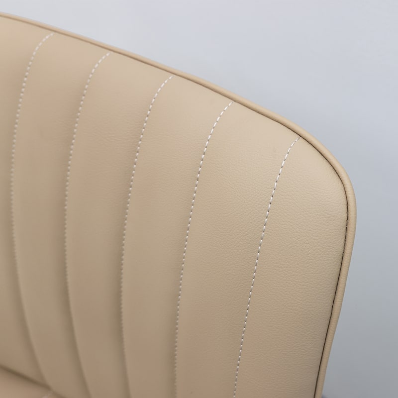 PU Leather Dining Chair with Metal Legs, Wave Pattern Upholstered Armless Chair Set of 4 for Kitchen, Restaurant, Living