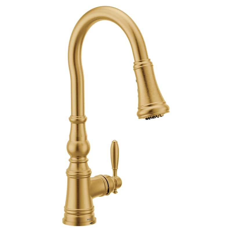 Moen FS73004 Weymouth 1.5 GPM Single Hole Pull Down Kitchen Faucet - Brushed Gold