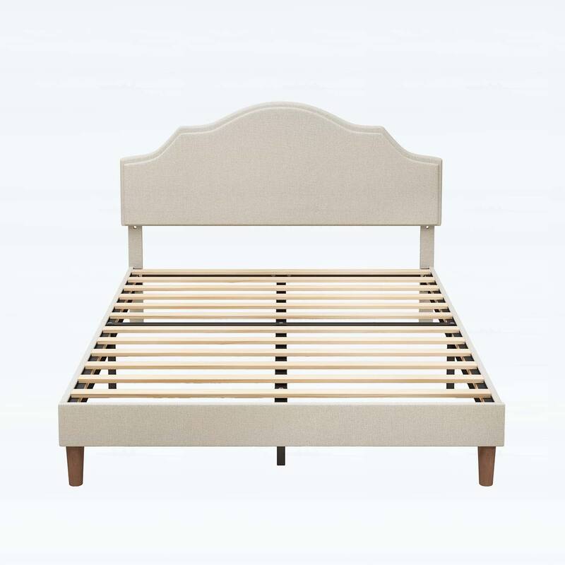 Sleek Platform Bed with Adjustable Headboard for Apartments,Guest rooms