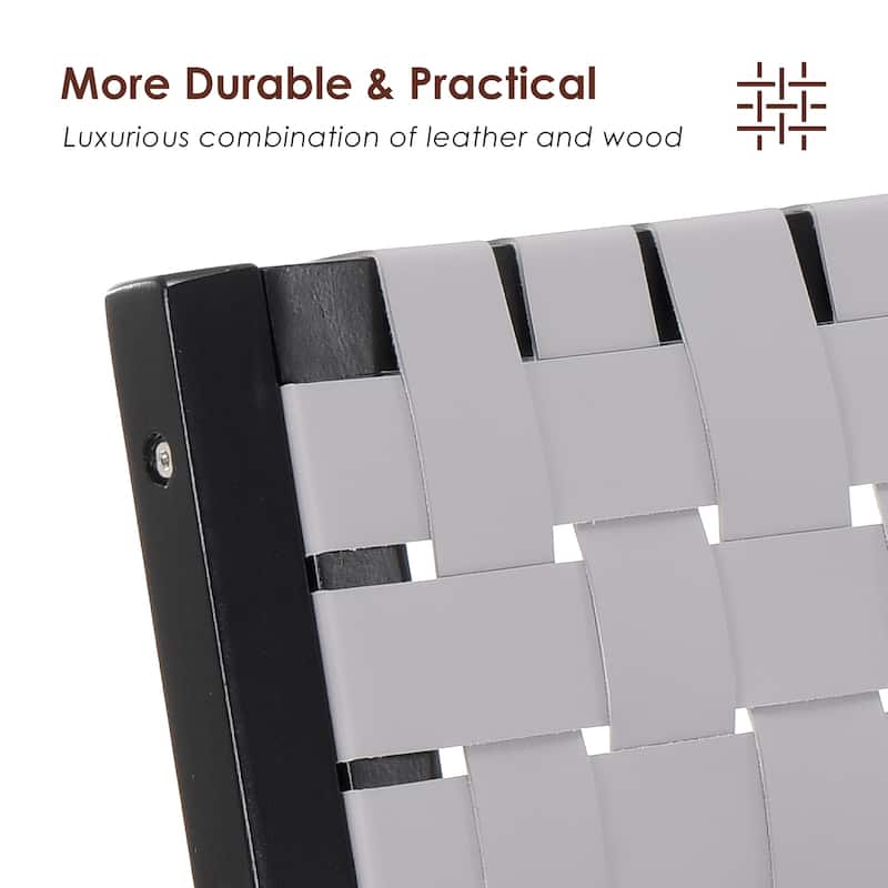 Foldable Chairs Wooden Stackable Dining Chairs for Kitchen & Dining Room Chair Woven Seat & Webbing Back, Dining Chair Set of 2