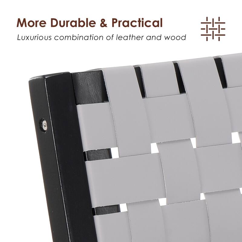 Wood Folding Chairs Set of 2, Wooden Indoor Stackable Dining Chairs for Kitchen & Dining Room Chair Woven Seat