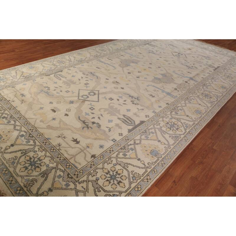 Large Oushak Indian Rug Hand-Knotted Wool Carpet - 8'2"x 15'8"