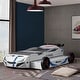 preview thumbnail 8 of 11, Furniture of America Laszlo Modern Race Car-Shaped Twin Bed with Trundle White