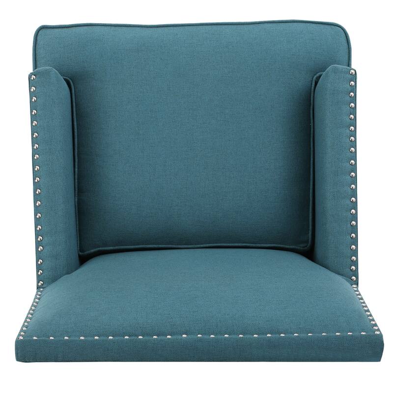 Roomfitters Upholstered Club Chair with Nailhead Trim, Modern Accent Armchair Featuring Cushioned Seat