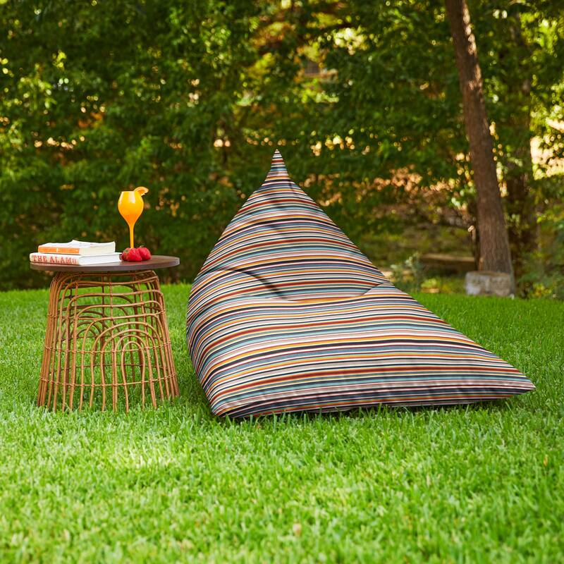 Sorra Home Sunbrella Outdoor Bean Lounger - 54 in W x 38 in W x 21 in H - Highlight II Remix